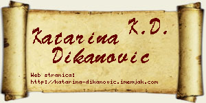 Katarina Dikanović vizit kartica